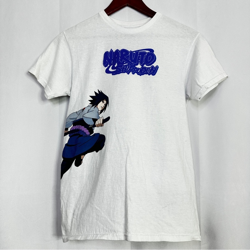 Naruto Shippuden Sasuke Reason Shirt Anime Mens Small White Crewneck Fandom